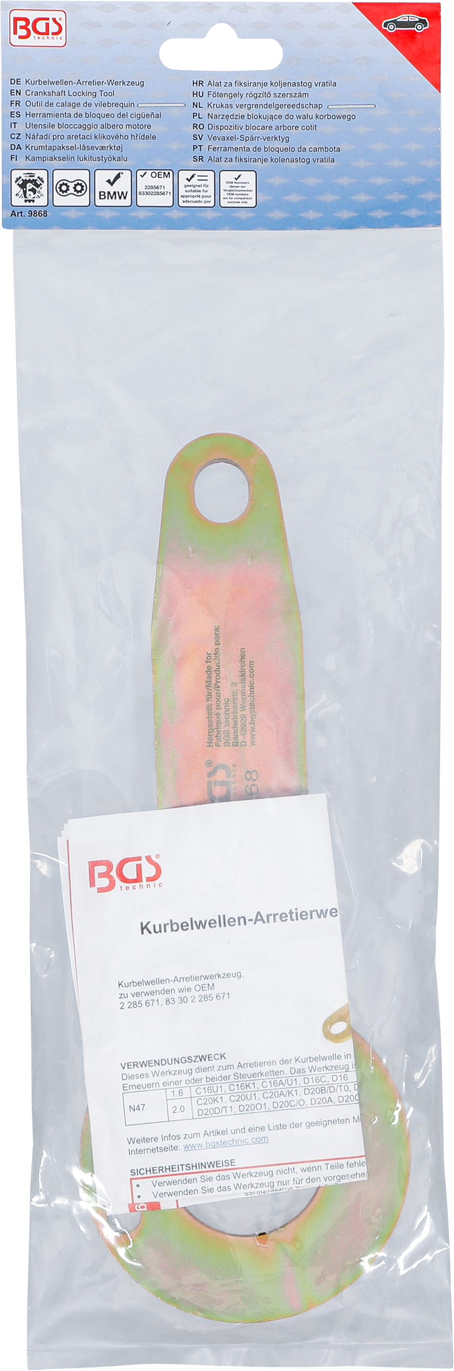 BGS Kurbelwellen-Arretier-Werkzeug | für BMW N47