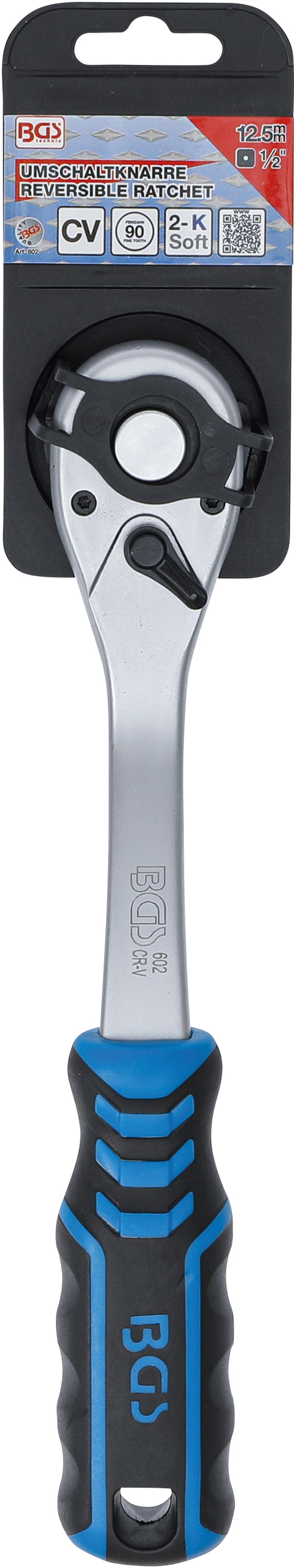 BGS Umschaltknarre | feinverzahnt | Abtrieb Außenvierkant 12,5 mm (1/2")