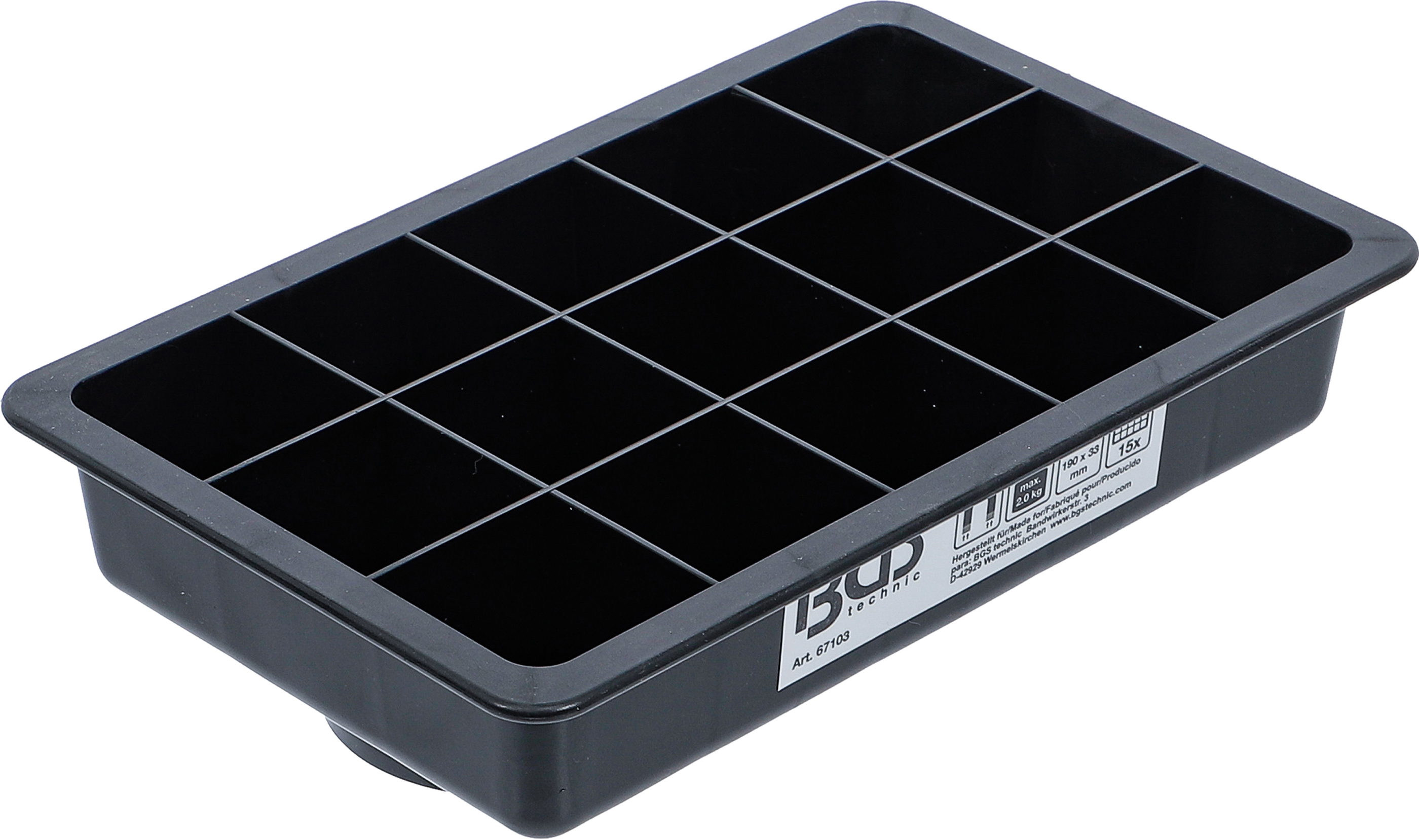 BGS Magnet-Haftschale | 15 Fächer | 120 x 190 mm