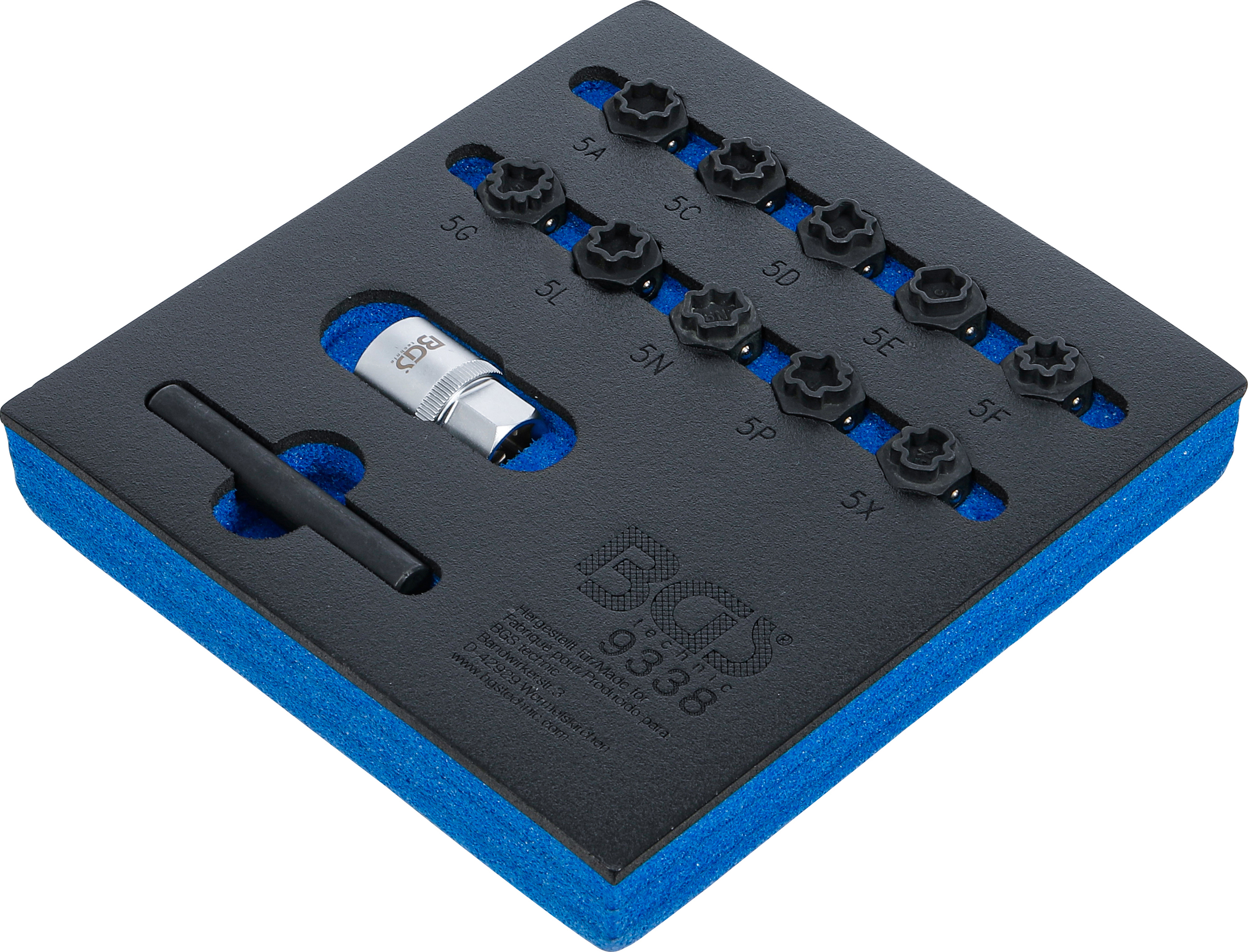 BGS Werkstattwageneinlage 1/6: Felgenschloss-Werkzeug-Satz für Mercedes-Benz | 12-tlg.