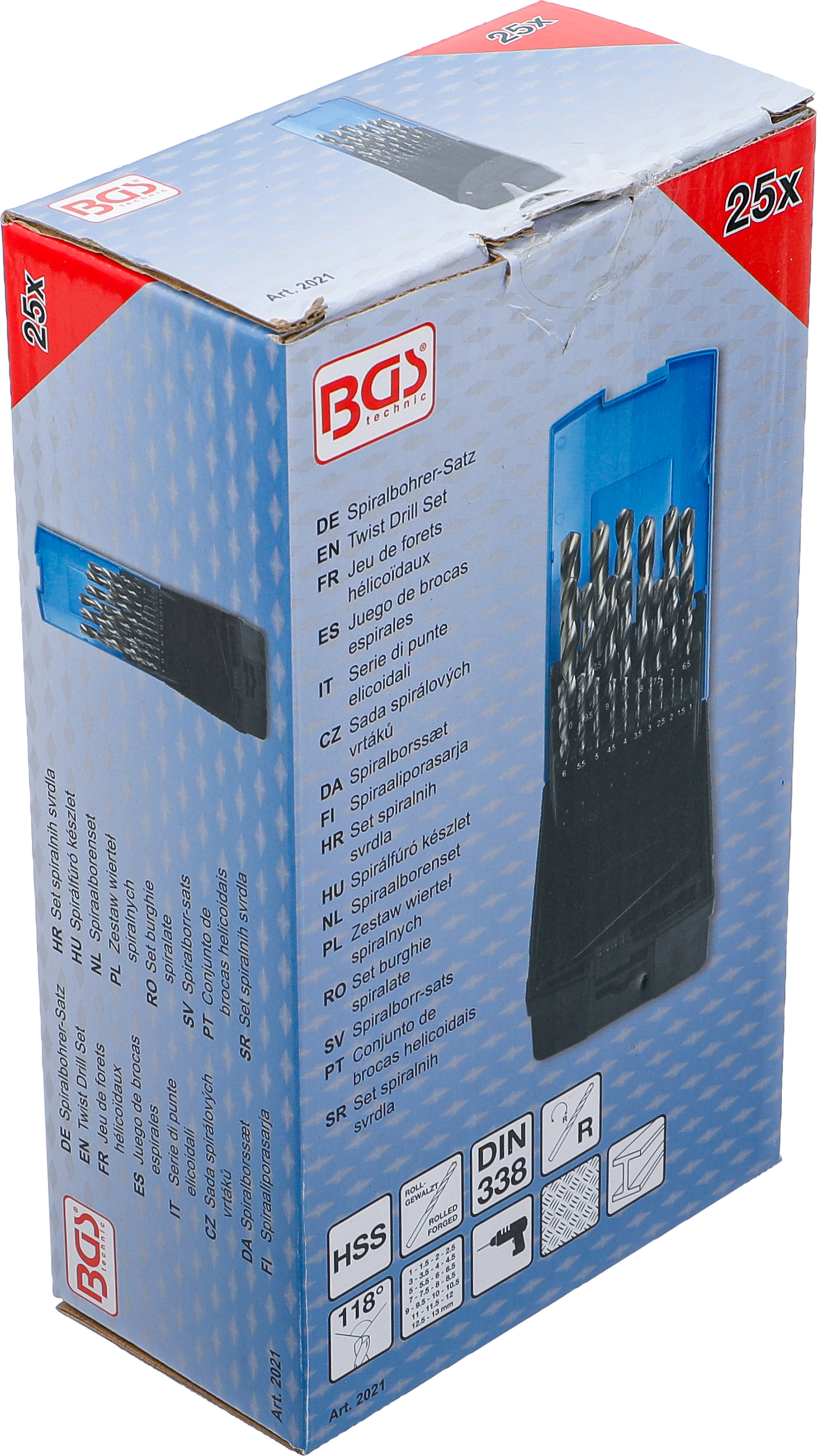 BGS Spiralbohrer-Satz | HSS | 1 - 13 mm | 25-tlg.