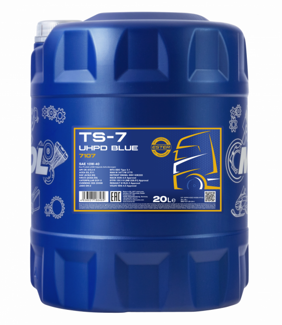 10W-40 Mannol 7107 TS-7 UHPD Blue LKW Motoröl 20 Liter