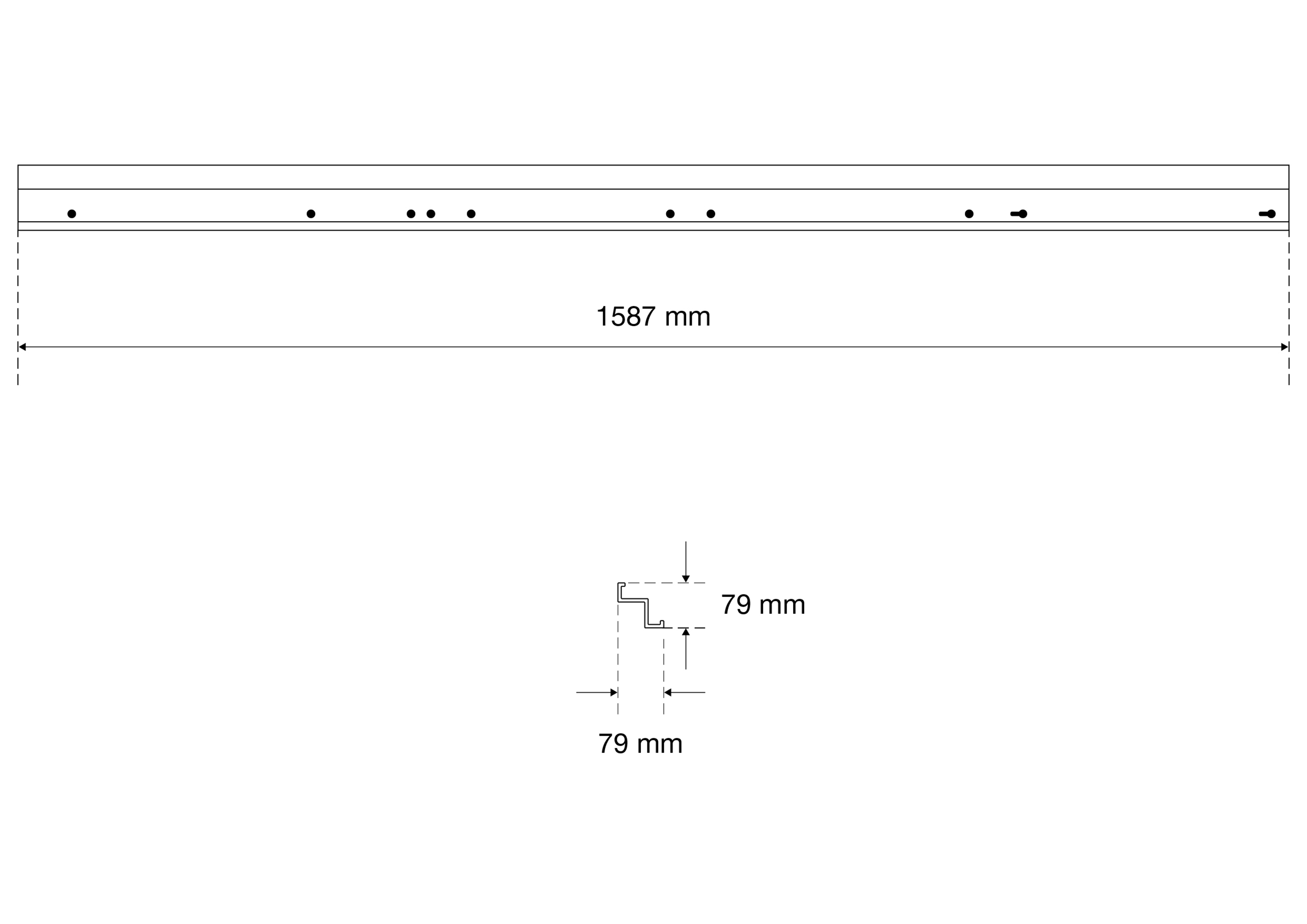 BGS Montagestange | für Hängeschränke und Lochwandplatten | Eckelement