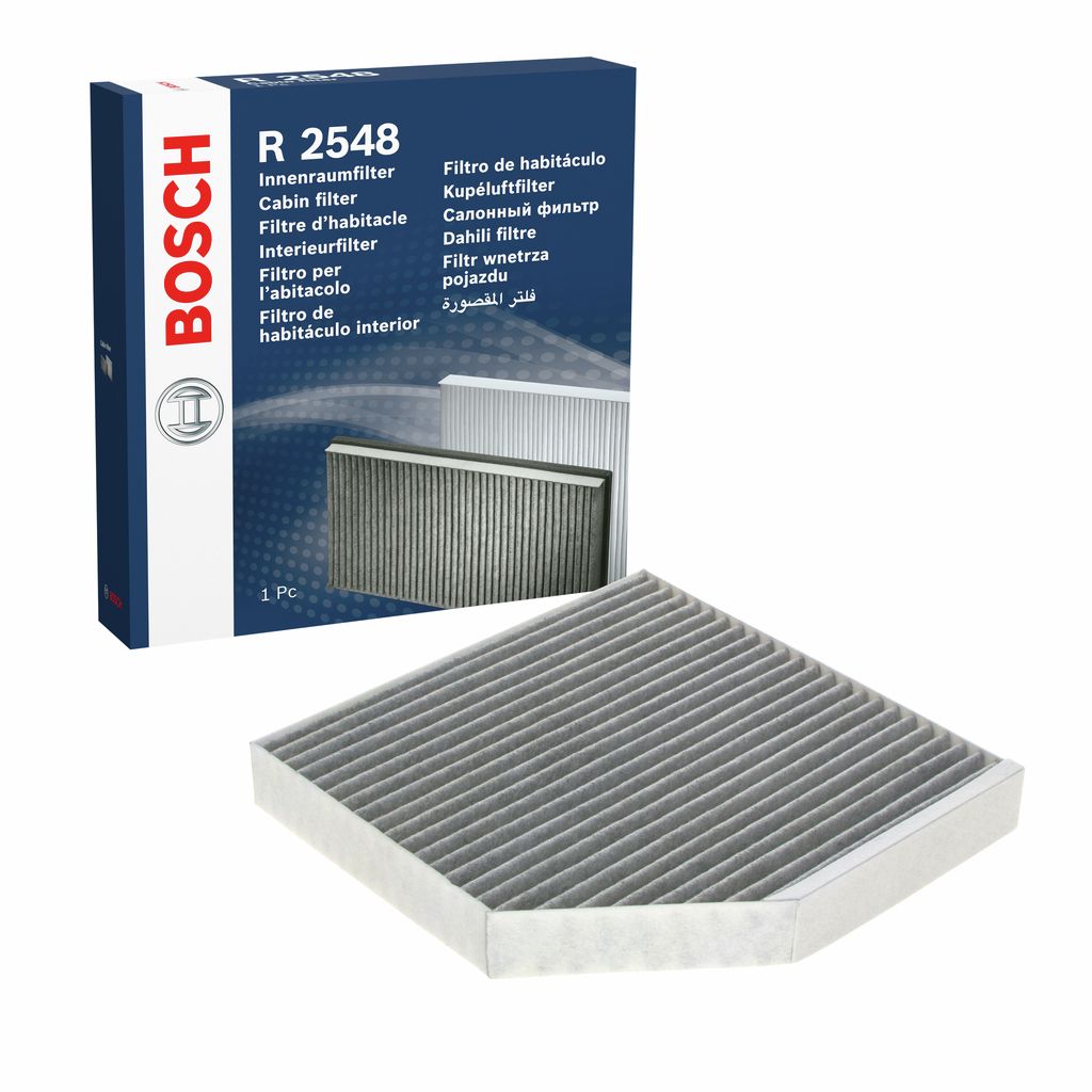 Filter, Innenraumluft “BOSCH Aktivkohlefilter , 254 mm, 258 mm”