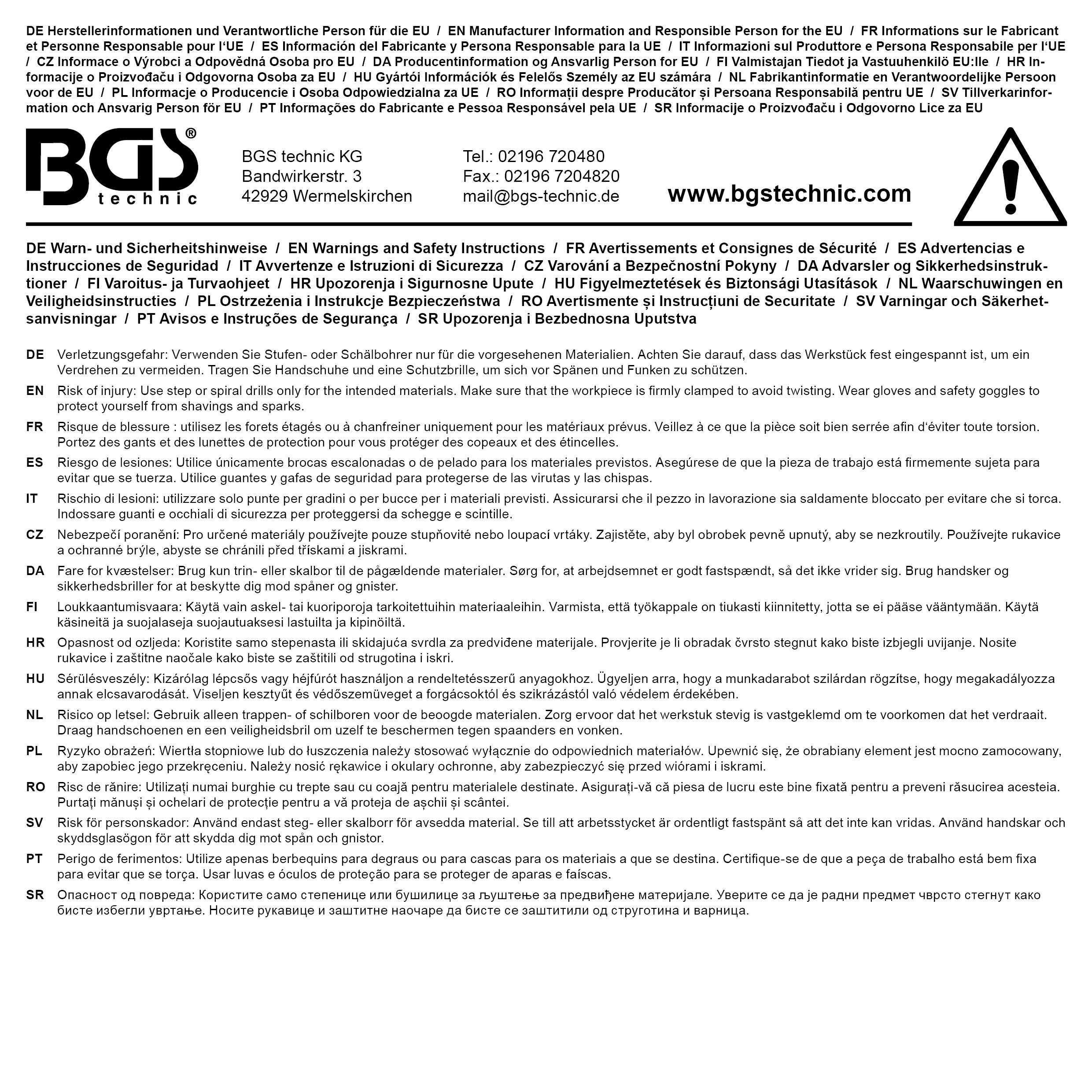 BGS HSS-Stufenbohrer-Satz | 3 - 20 mm | 3-tlg.