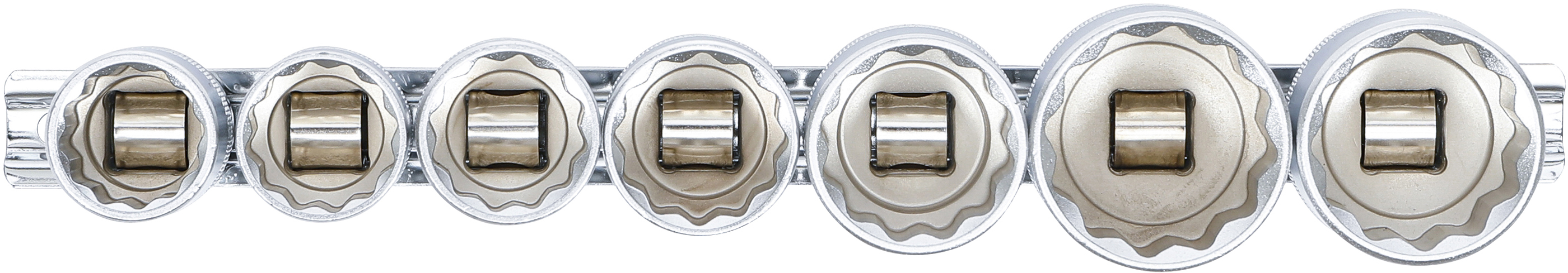 BGS Steckschlüssel-Einsatz-Satz, Zwölfkant | Antrieb Innenvierkant 12,5 mm (1/2") | SW 20 - 32 mm | 7-tlg.