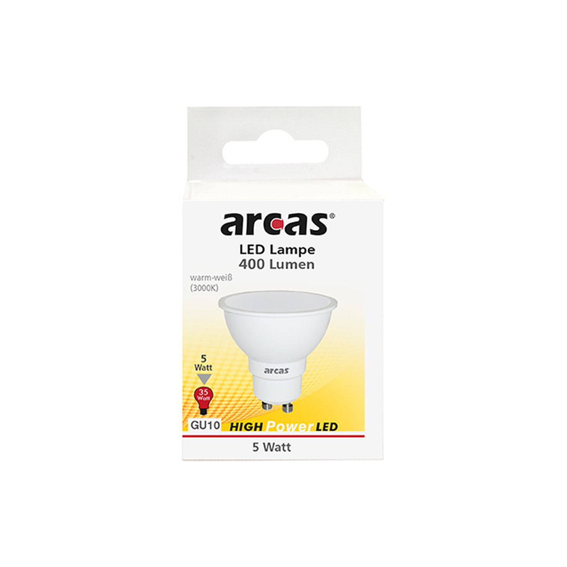 Arcas GU10 LED Lampe Spot 5W 3000K 400 Lumen Warmweiss