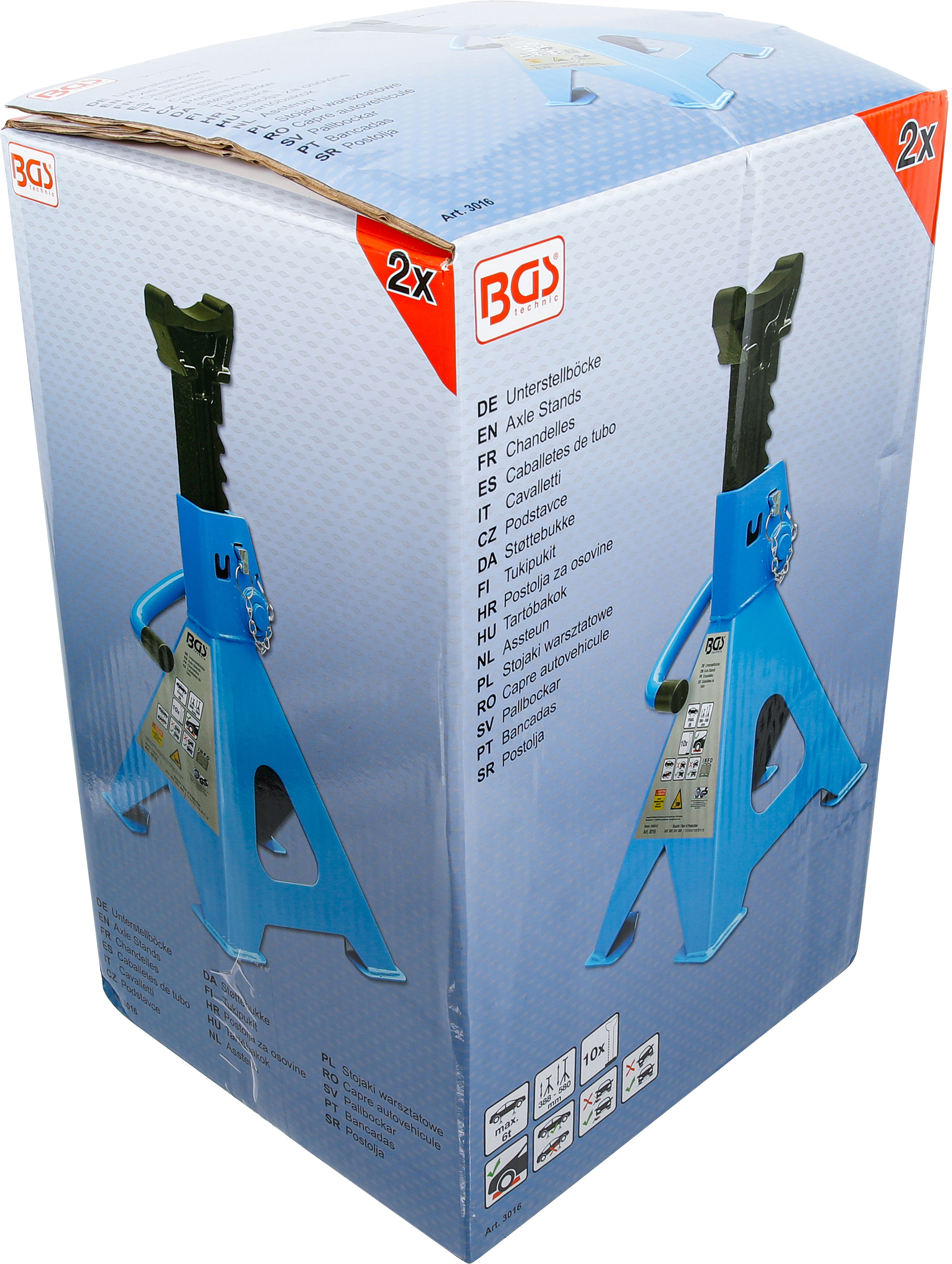 BGS Unterstellböcke | Traglast 6000 kg / Paar | Hub 382 - 600 mm | 1 Paar