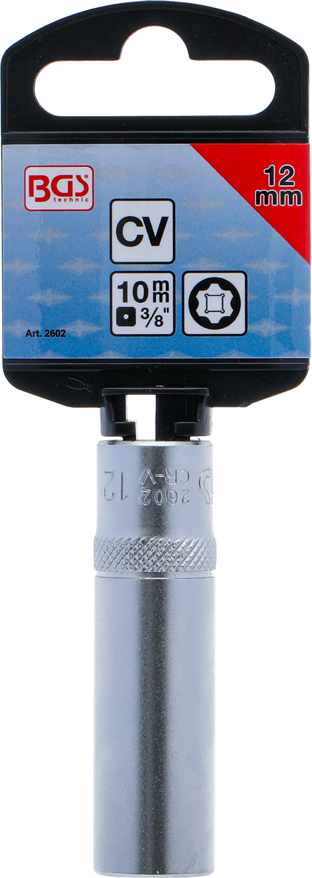 BGS Steckschlüssel-Einsatz Super Lock, tief | Antrieb Innenvierkant 10 mm (3/8") | SW 12 mm