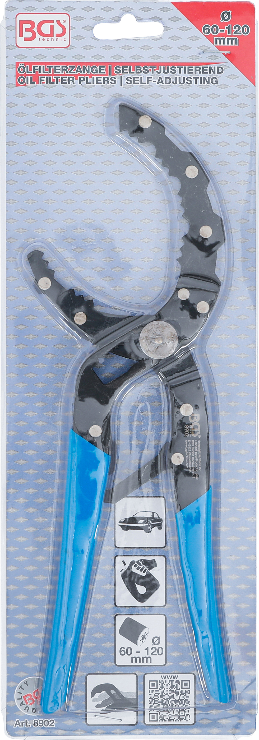 BGS Ölfilterzange | selbstjustierend | Ø 60 - 120 mm