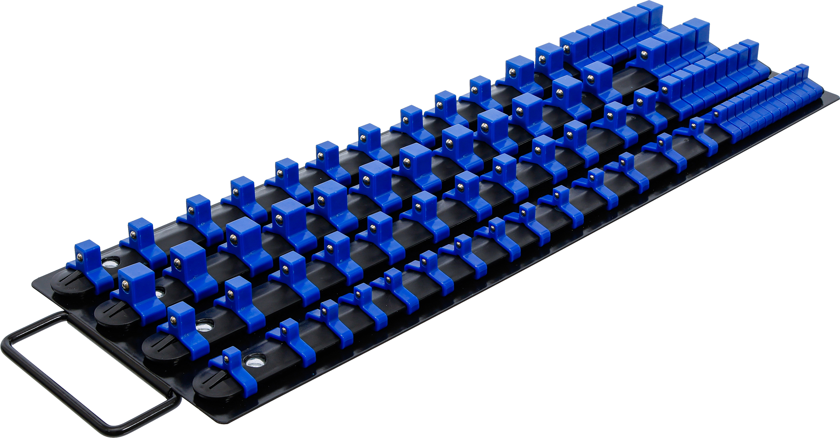 BGS Aufsteckschienen-Set für Steckschlüssel-Einsätze | mit 80 Clips | für Einsätze 6,3 mm (1/4"), 10 mm (3/8"), 12,5 mm (1/2")