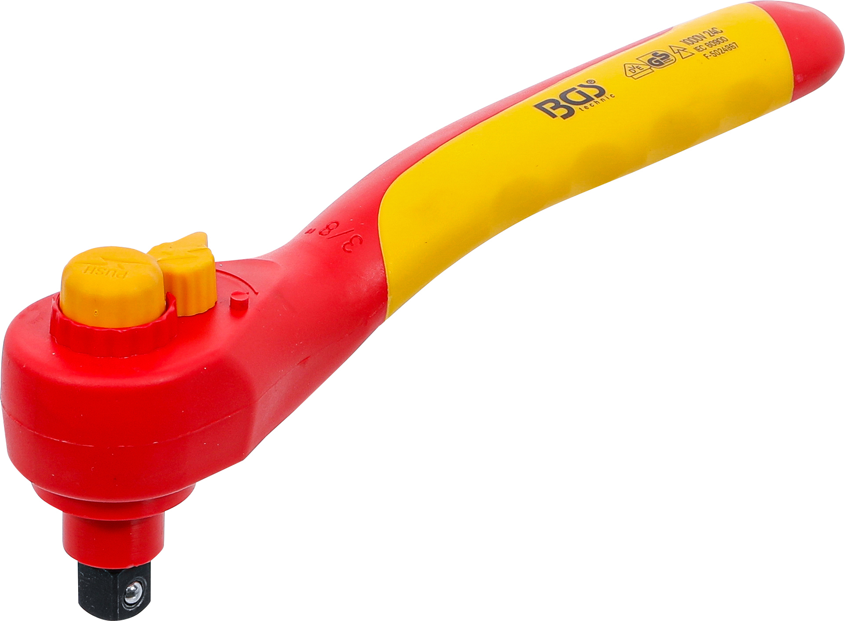 BGS VDE-Umschaltknarre | Abtrieb Außenvierkant 10 mm (3/8") | 1000 V