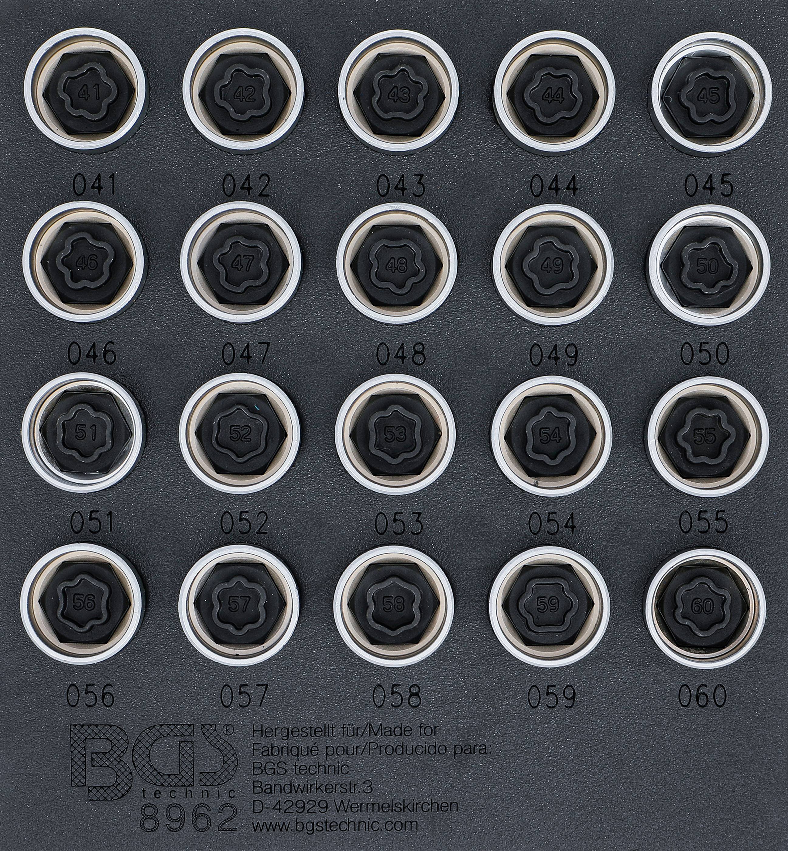 BGS Werkstattwageneinlage 1/6: Felgenschloss-Werkzeug-Satz für BMW | 20-tlg.