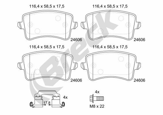 Bremsbelagsatz, Scheibenbremse