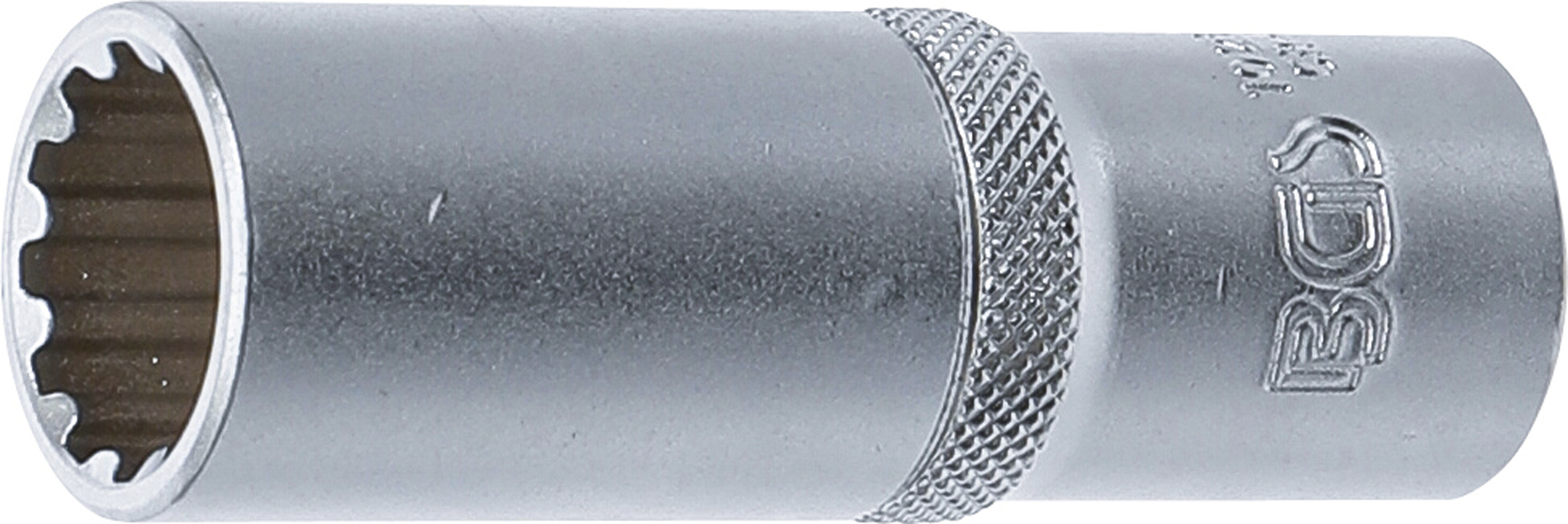 BGS Steckschlüssel-Einsatz Gear Lock, tief | Antrieb Innenvierkant 12,5 mm (1/2") | SW 18 mm