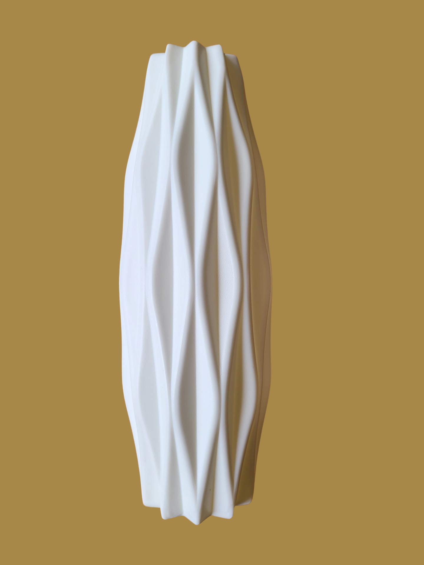 Deko Vase creme-weiß Kunststoff