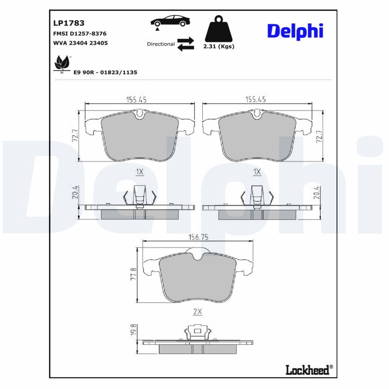Bremsbelagsatz, Scheibenbremse