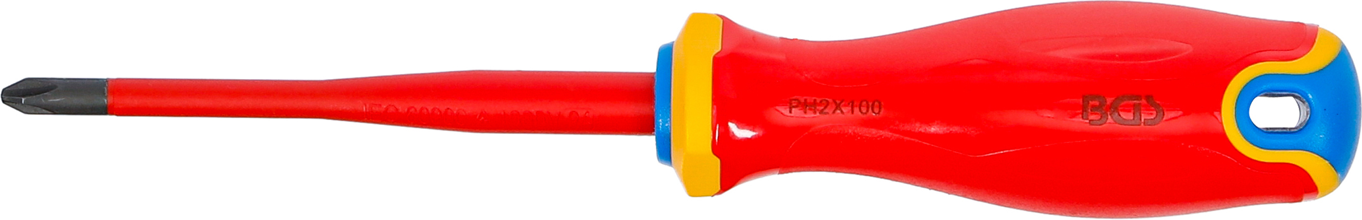 BGS VDE-Schraubendreher | extra dünne Spitze | Kreuzschlitz PH2