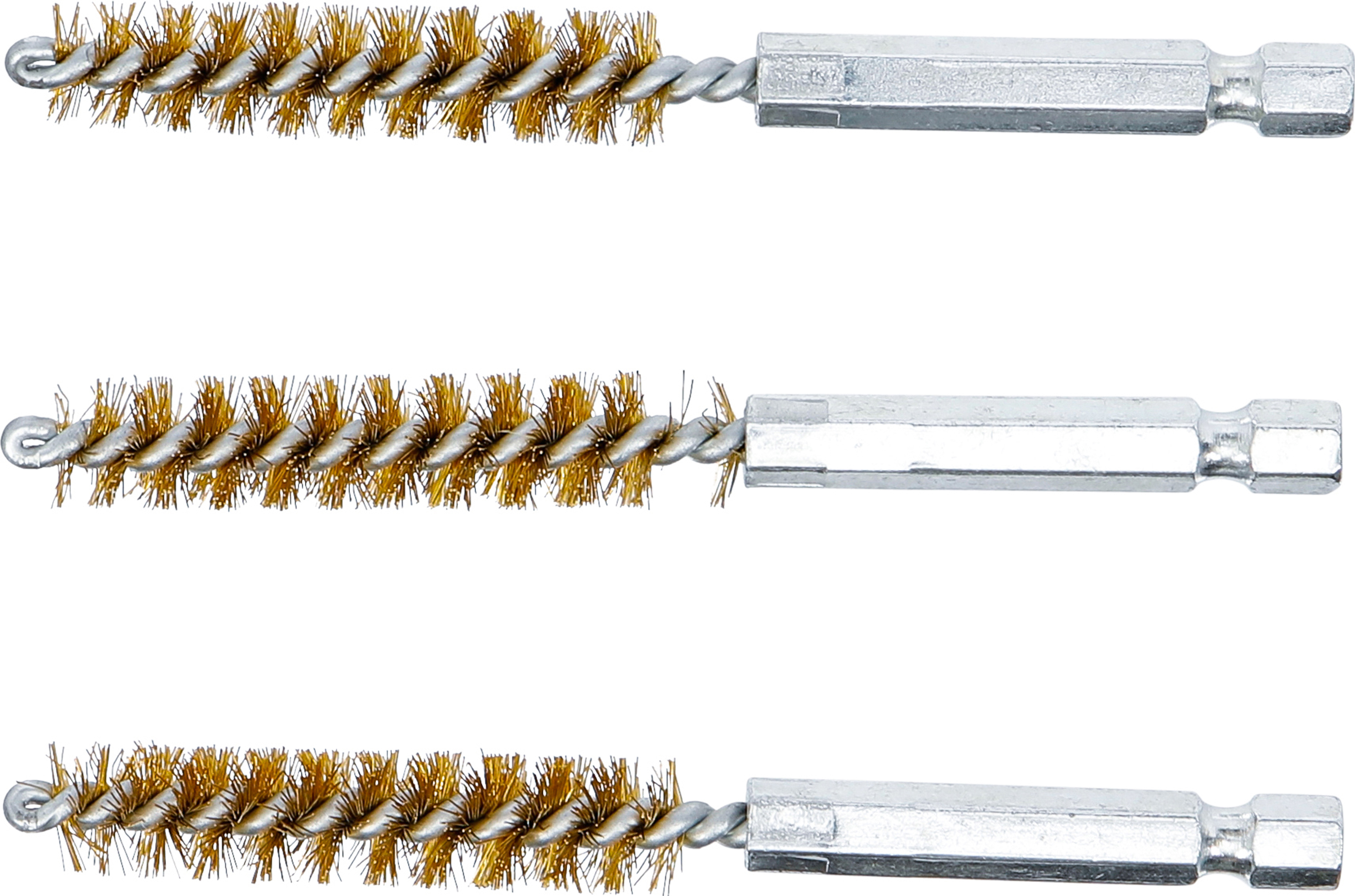 BGS Messingbürste | 10 mm | Antrieb Außensechskant 6,3 mm (1/4") | 3-tlg.