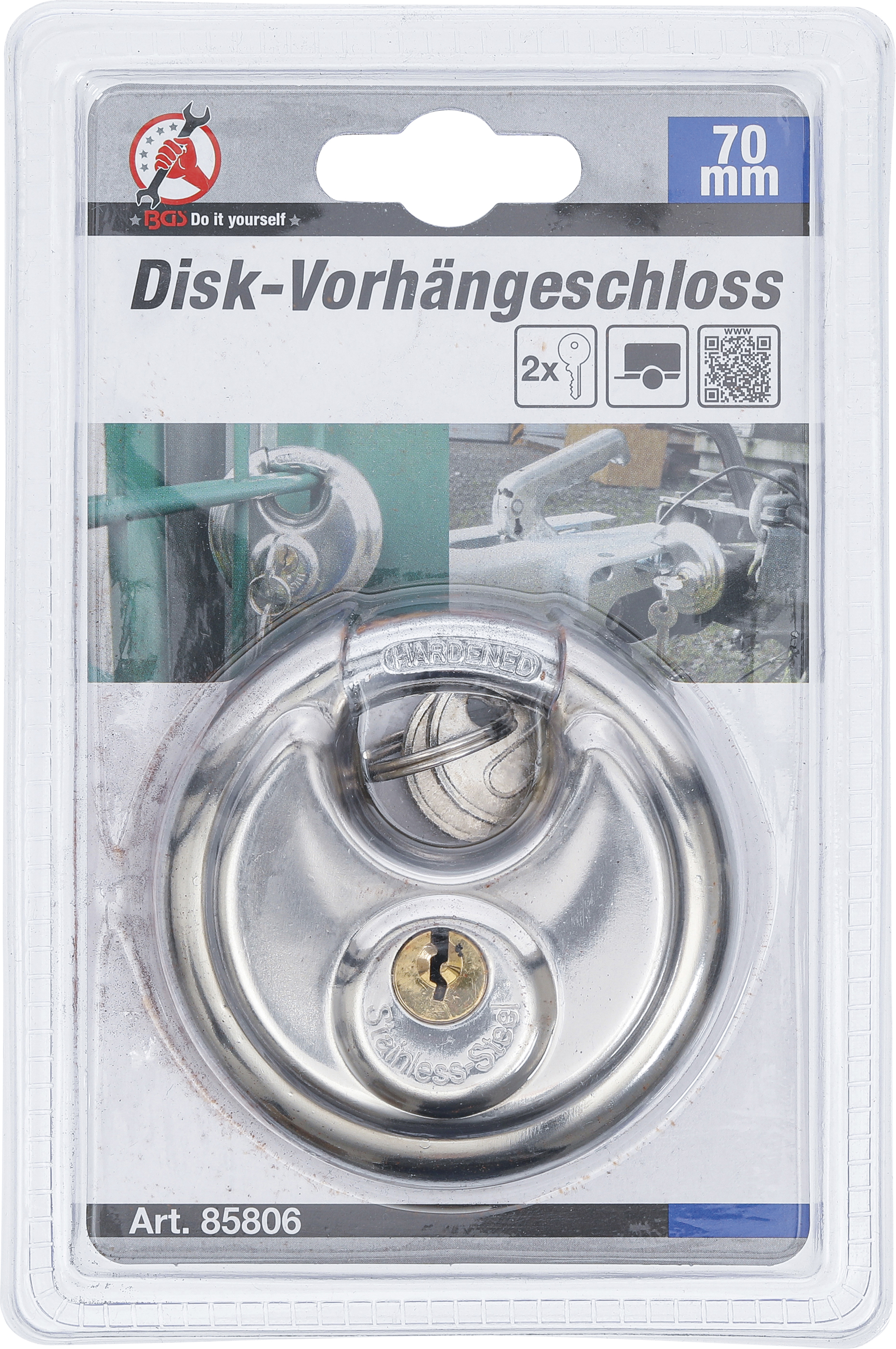 BGS Disk-Vorhängeschloss | 70 mm