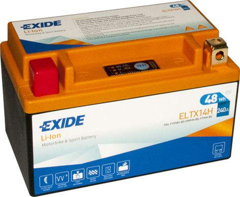 Batterie Lithium-Ion EXIDE 12V 4Ah 240A L+ Wartungsfrei 150x90x95mm Starter ELTX14H passt zu: BMW S; HONDA CB, CBF, CBR, VT; KTM ADVENTURE, DUKE, ENDURO, LC4, SM, SMC 200-1078 2000-2015