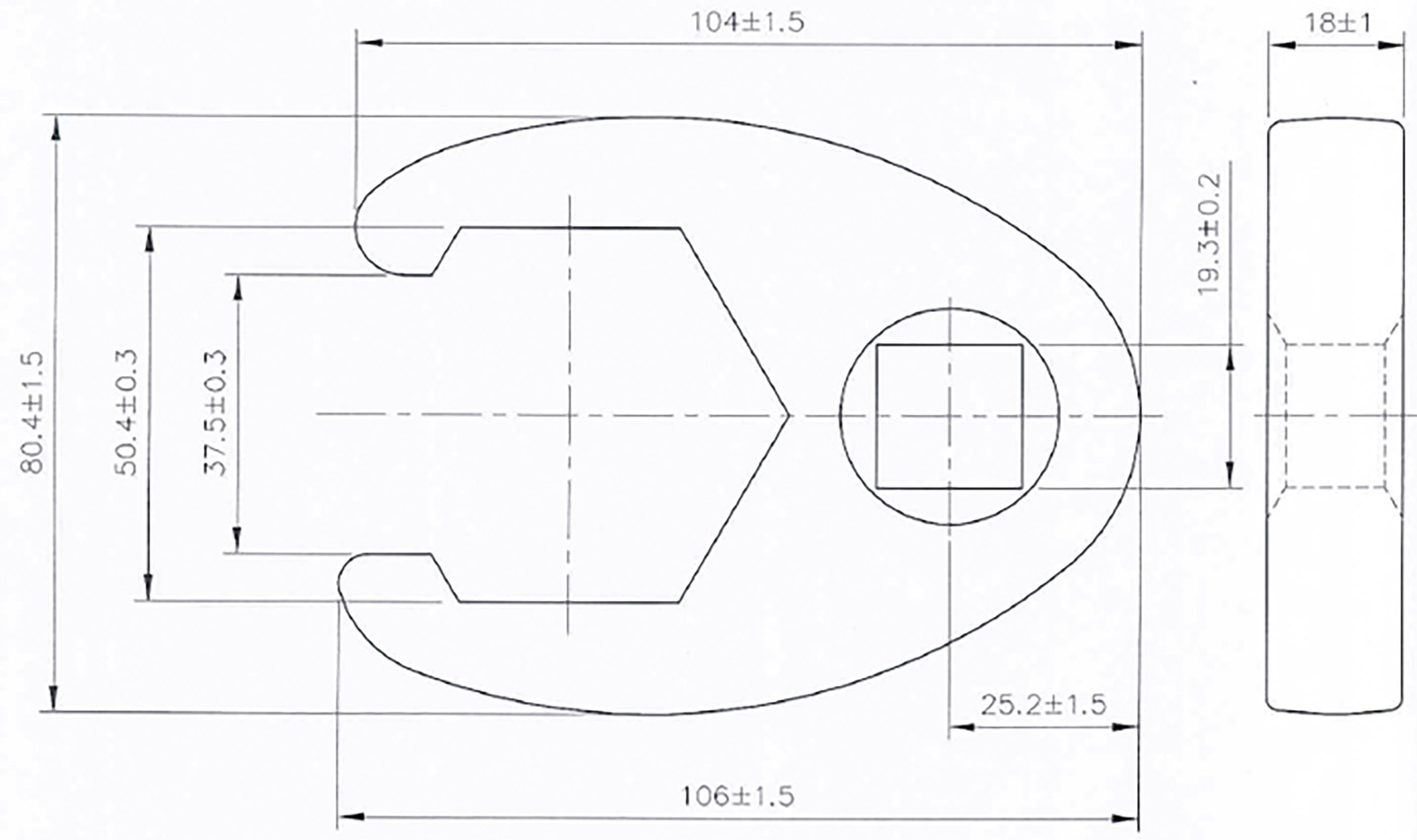 BGS Hahnenfußschlüssel | Antrieb Innenvierkant 20 mm (3/4") | SW 50 mm
