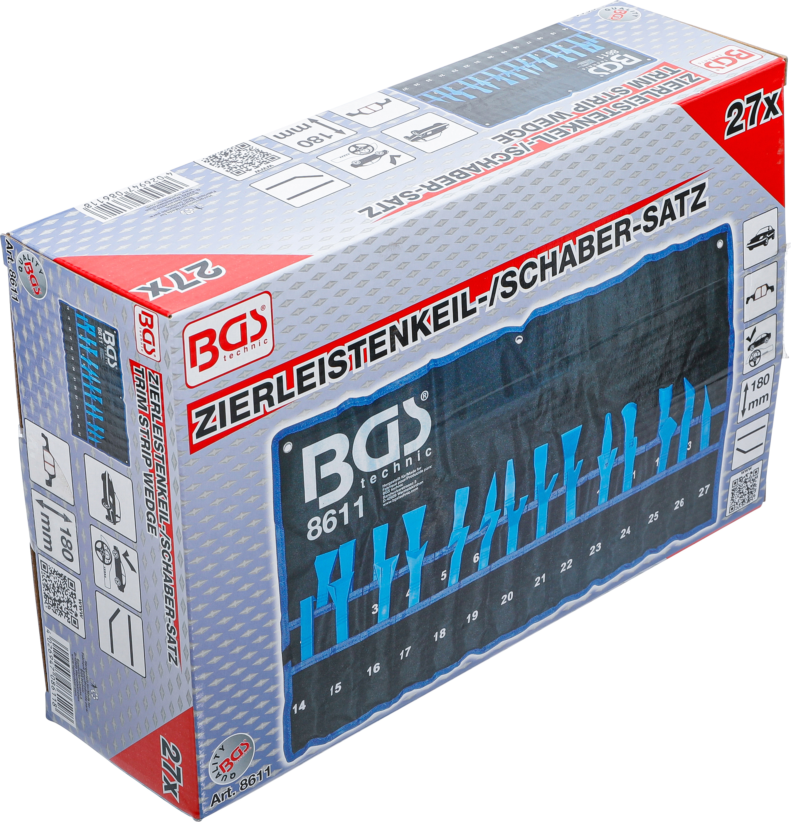 BGS Zierleistenkeil-/Schaber-Satz | 27-tlg.