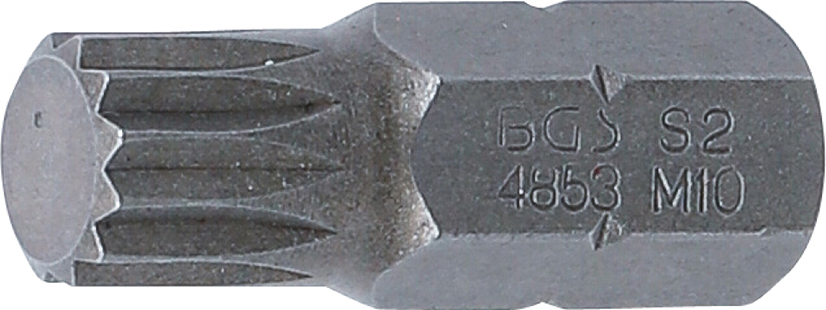 BGS Bit | Länge 30 mm | Antrieb Außensechskant 10 mm (3/8") | Innenvielzahn (für XZN) M10