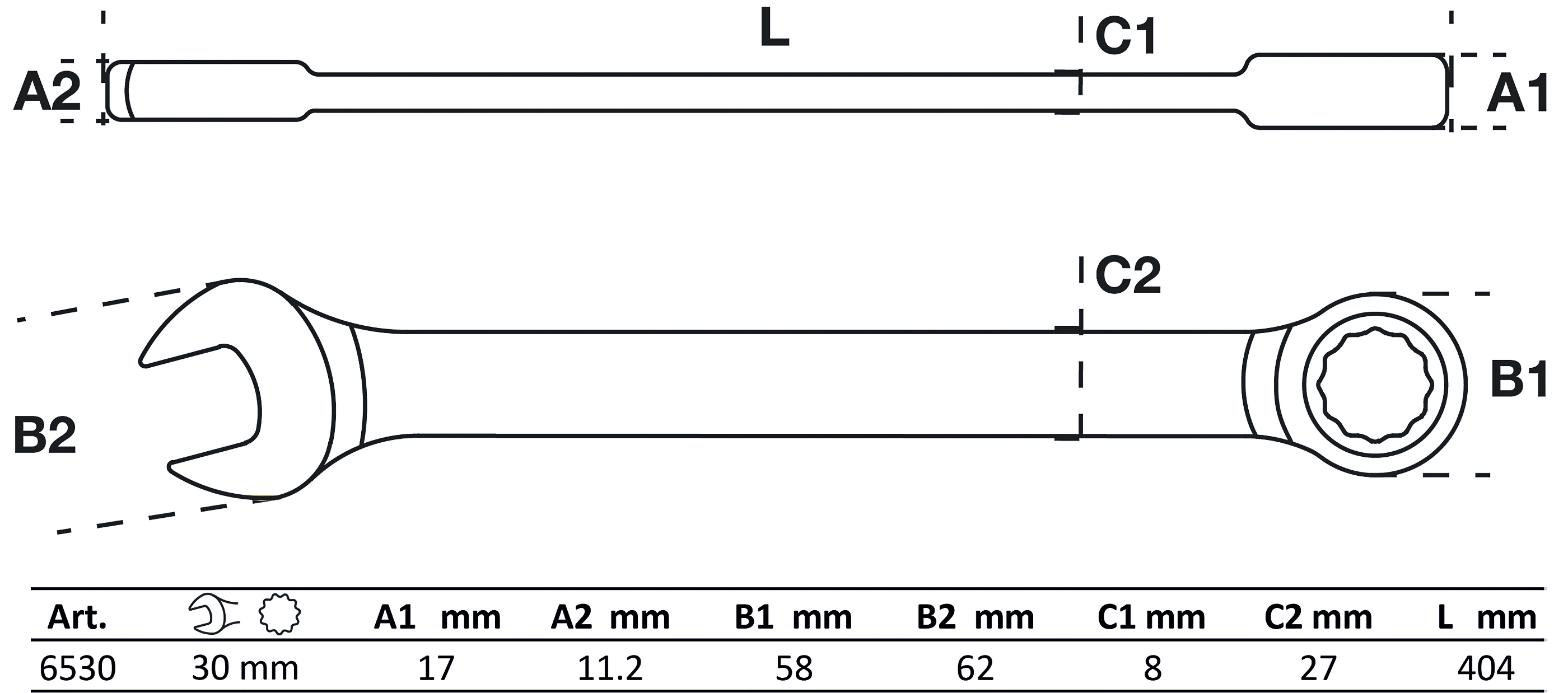 BGS Ratschenring-Maulschlüssel | SW 30 mm