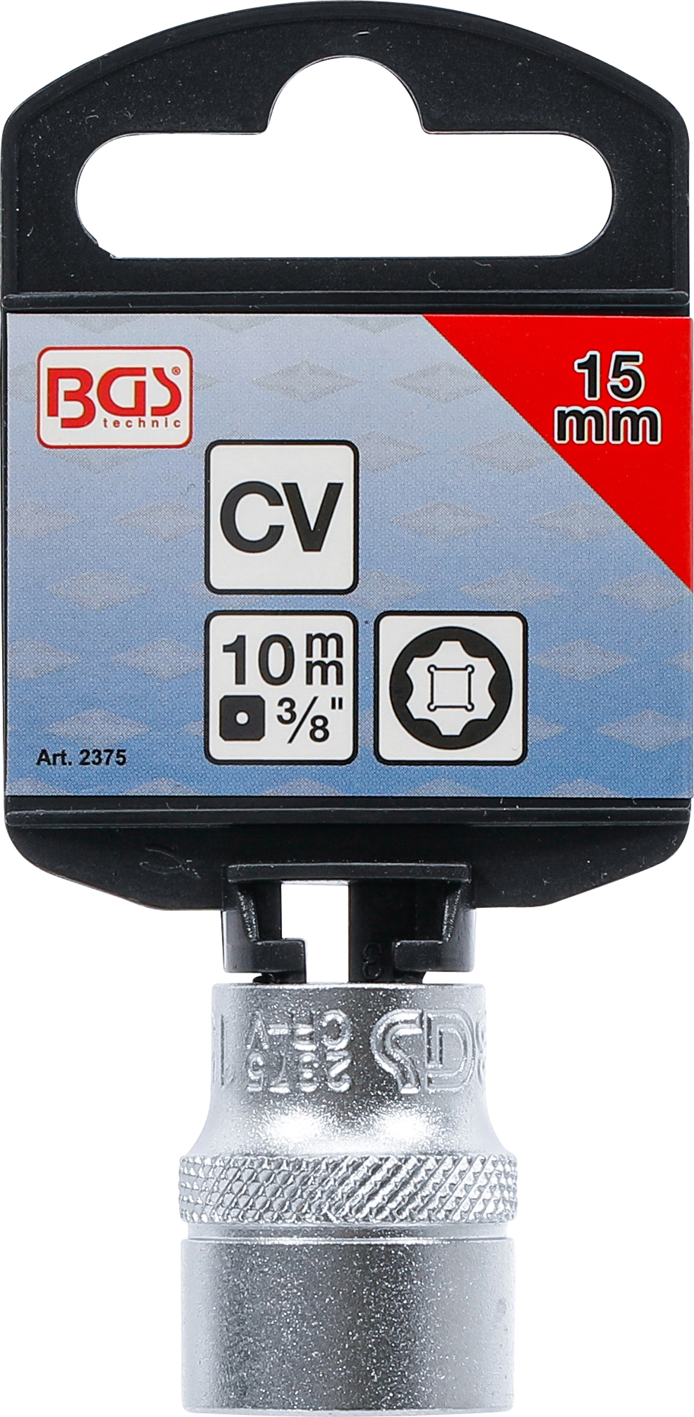 BGS Steckschlüssel-Einsatz Super Lock | Antrieb Innenvierkant 10 mm (3/8") | SW 15 mm