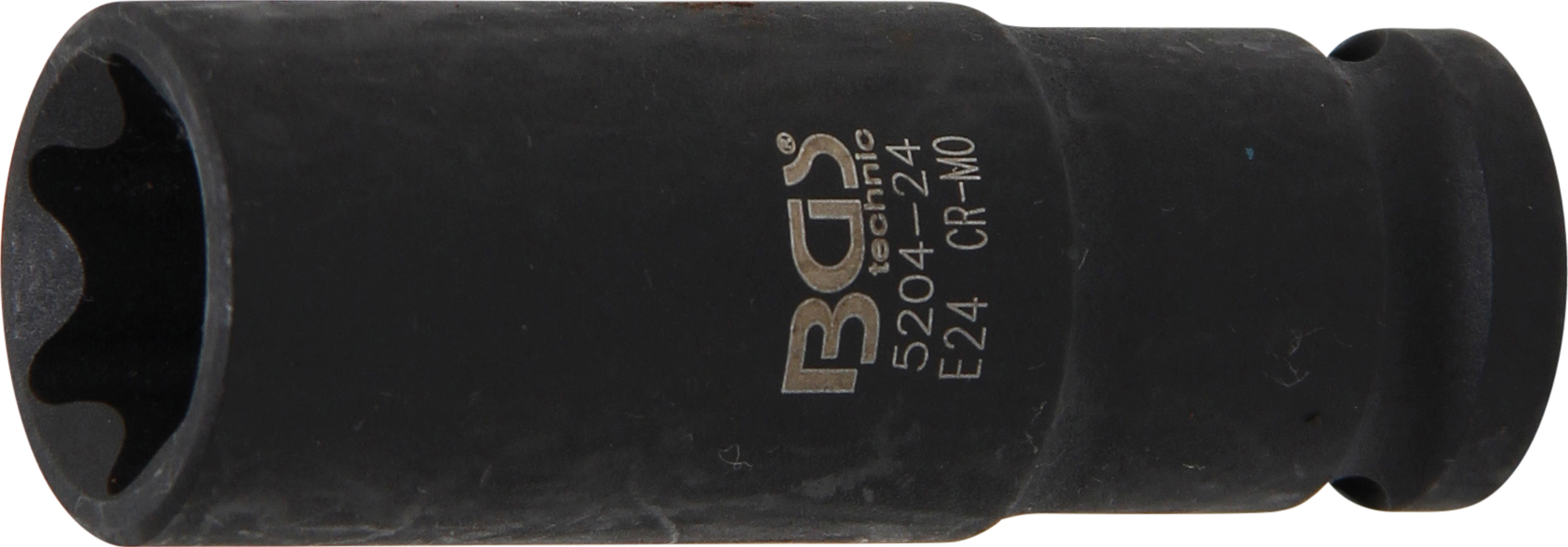 BGS Kraft-Steckschlüssel-Einsatz E-Profil, tief | Antrieb Innenvierkant 12,5 mm (1/2") | SW E24