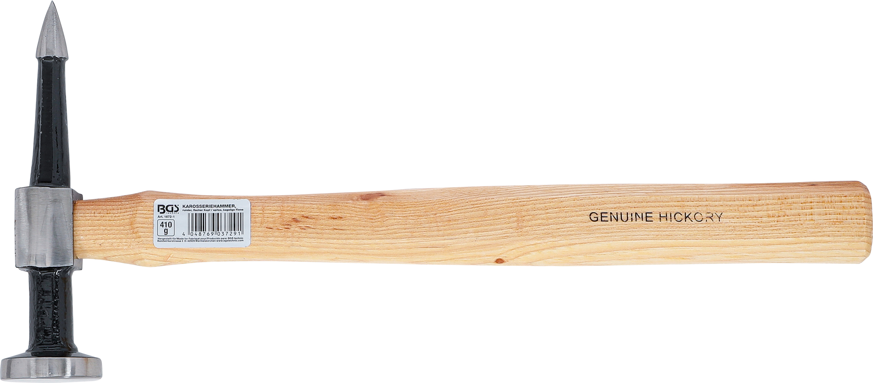 BGS Karosseriehammer | runder, flacher Kopf / spitze, kegelige Finne