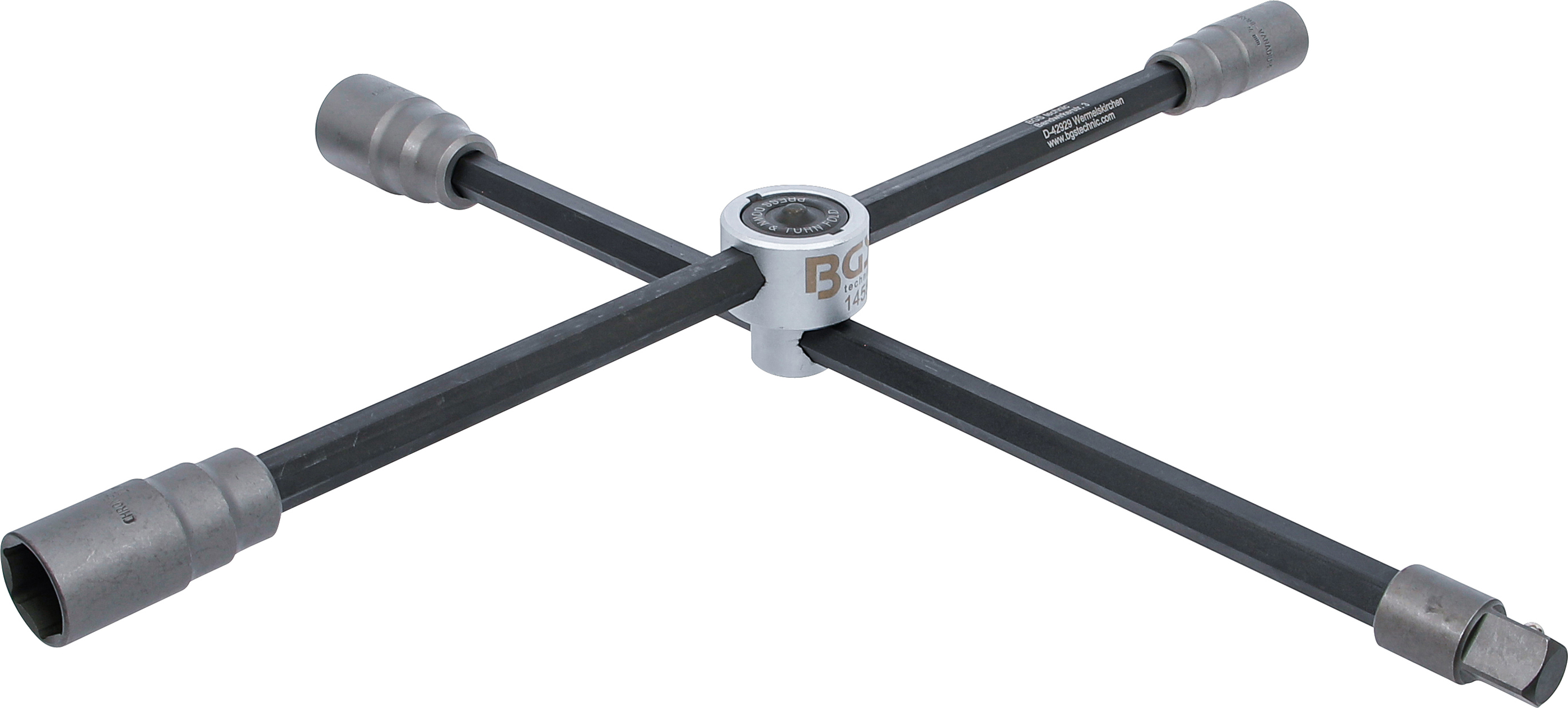 BGS Lkw-Radkreuz | faltbar | Vierkant | SW 24 x 27 x 32 x 20 mm (3/4")