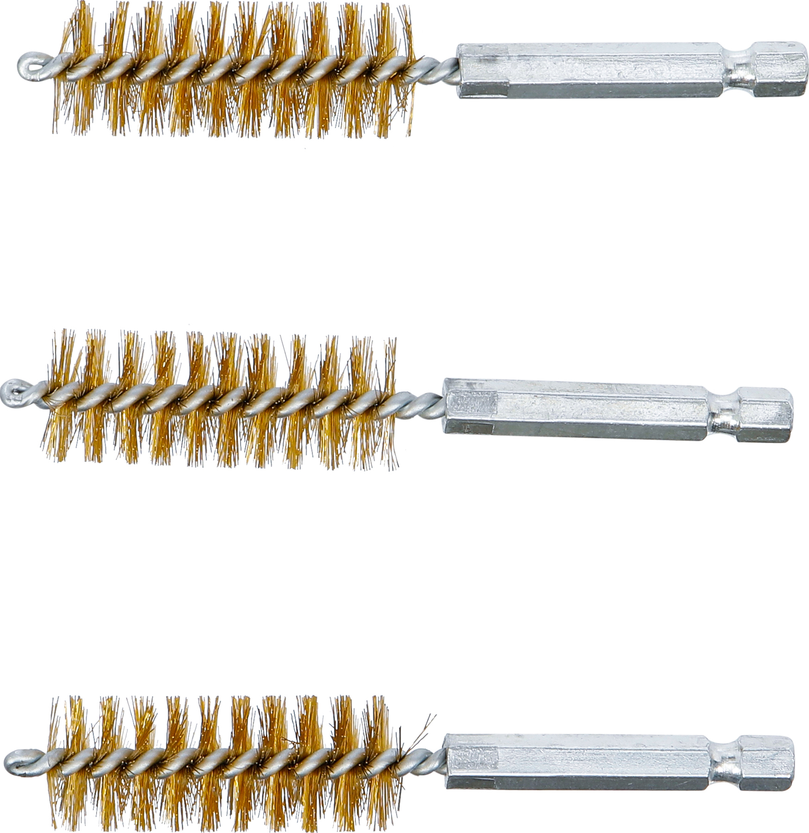 BGS Messingbürste | 17 mm | Antrieb Außensechskant 6,3 mm (1/4") | 3-tlg.