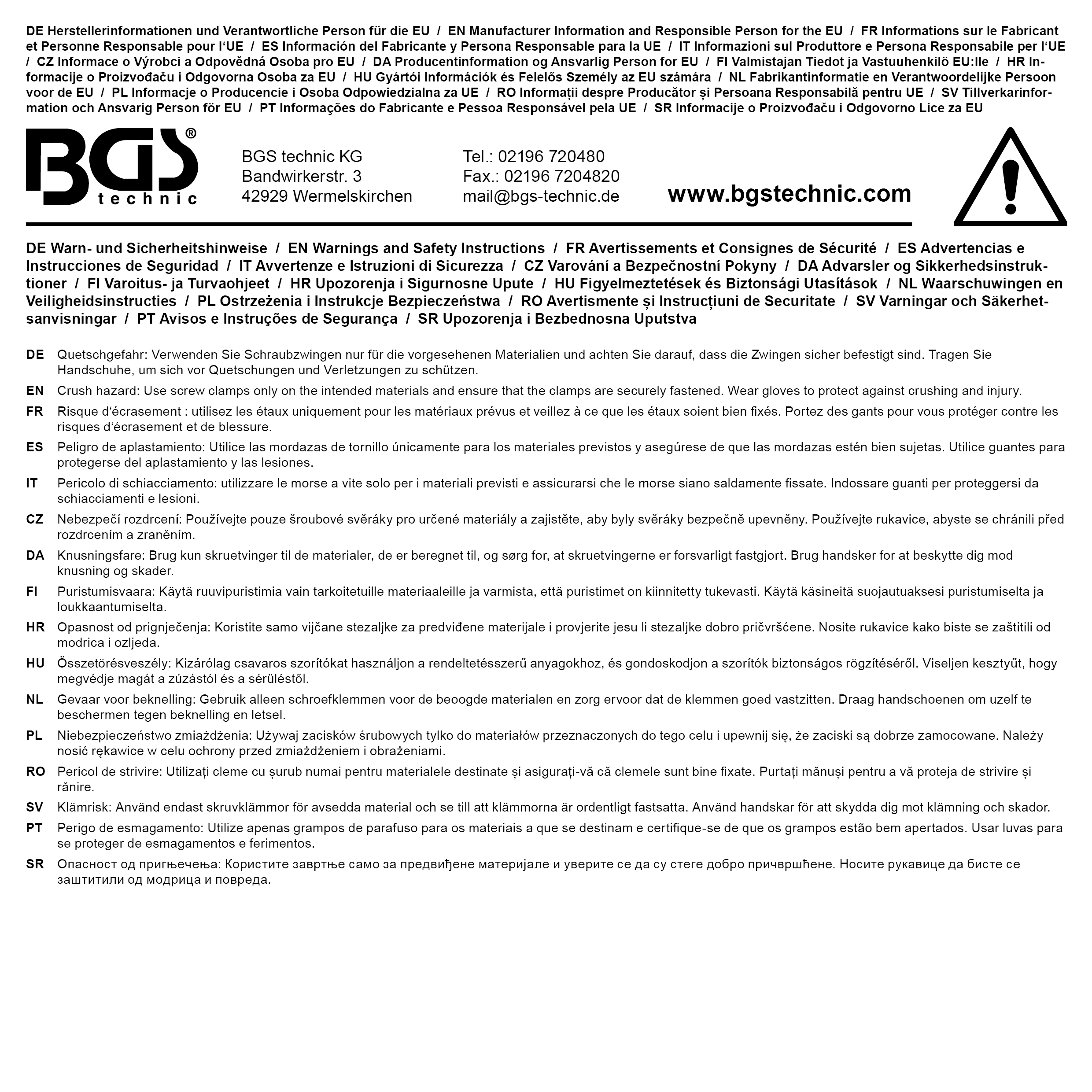 BGS Spann- und Spreizzwinge | 650 mm