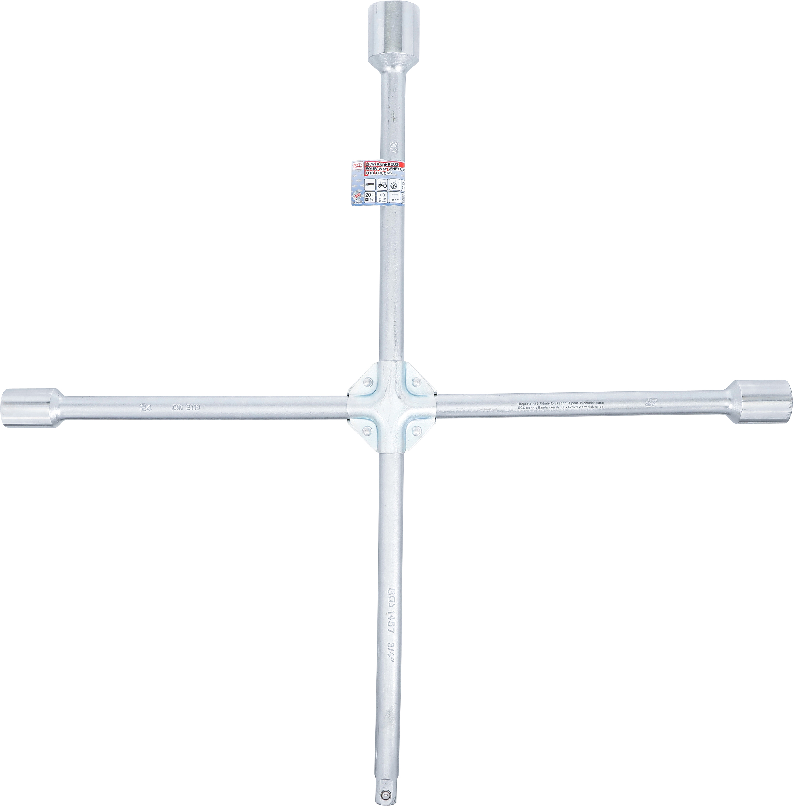 BGS Lkw-Radkreuz | Vierkant | SW 24 x 27 x 32 x 20 mm (3/4")