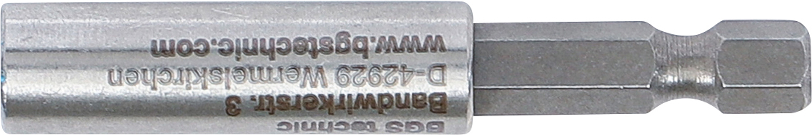 BGS Magnetischer Bithalter, extra stark | Abtrieb Außensechskant 6,3 mm (1/4") | 60 mm