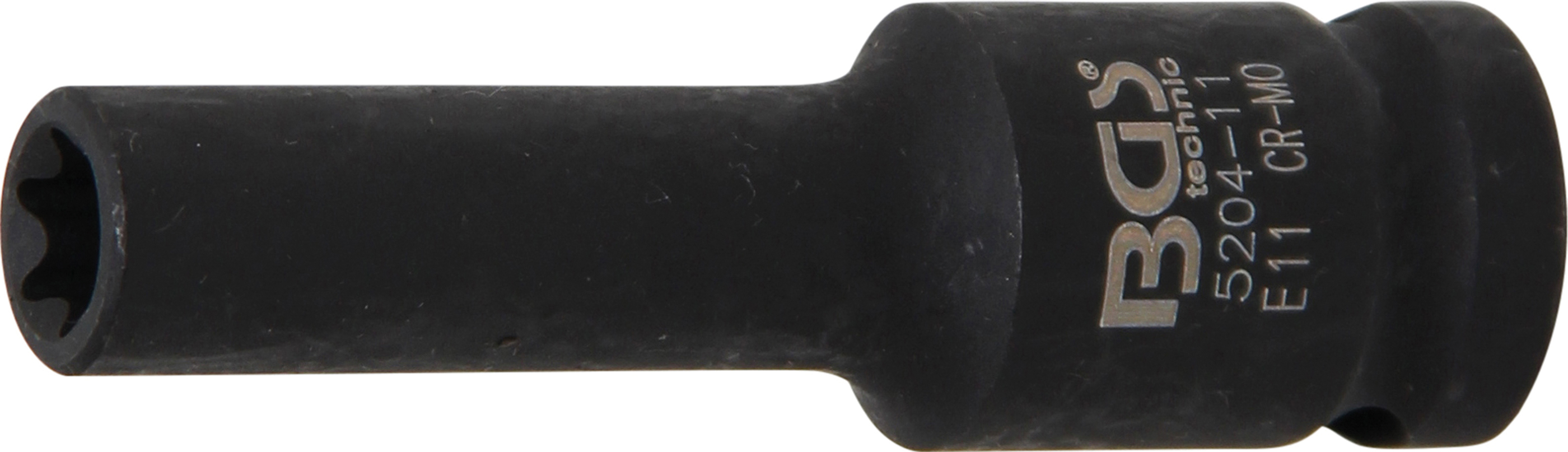 BGS Kraft-Steckschlüssel-Einsatz E-Profil, tief | Antrieb Innenvierkant 12,5 mm (1/2") | SW E11