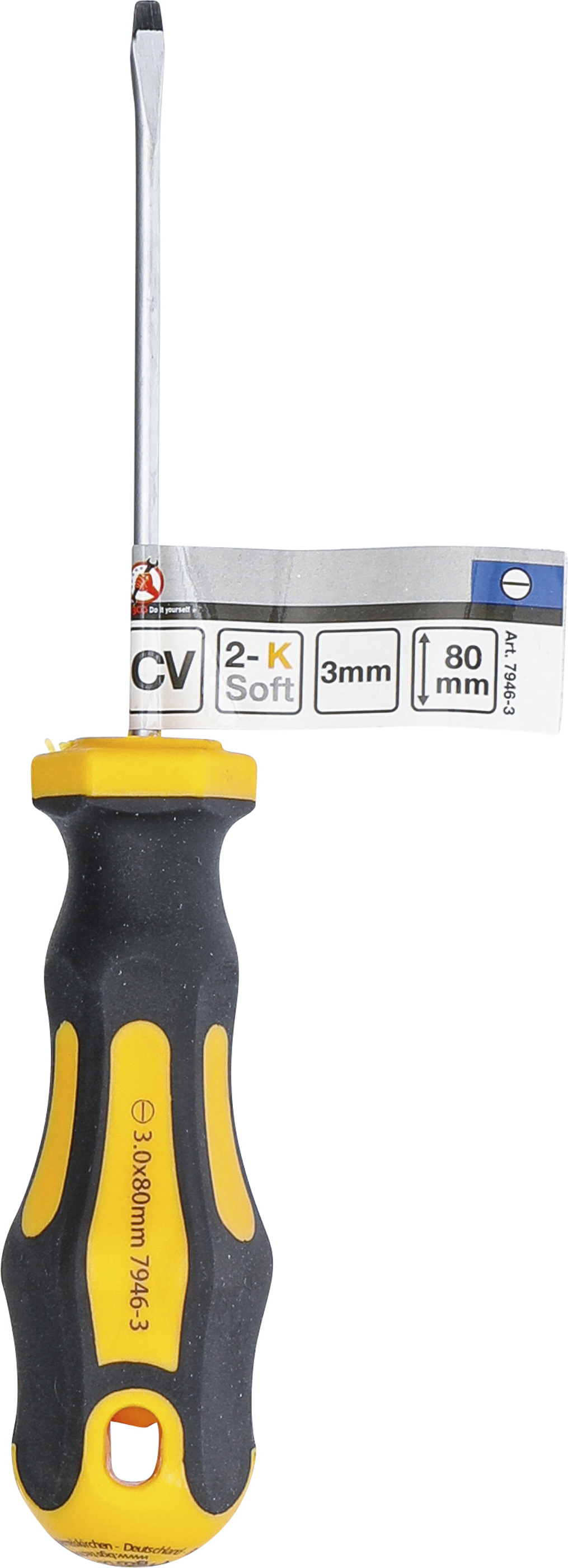 BGS Schraubendreher | Schlitz 3 mm | Klingenlänge 80 mm