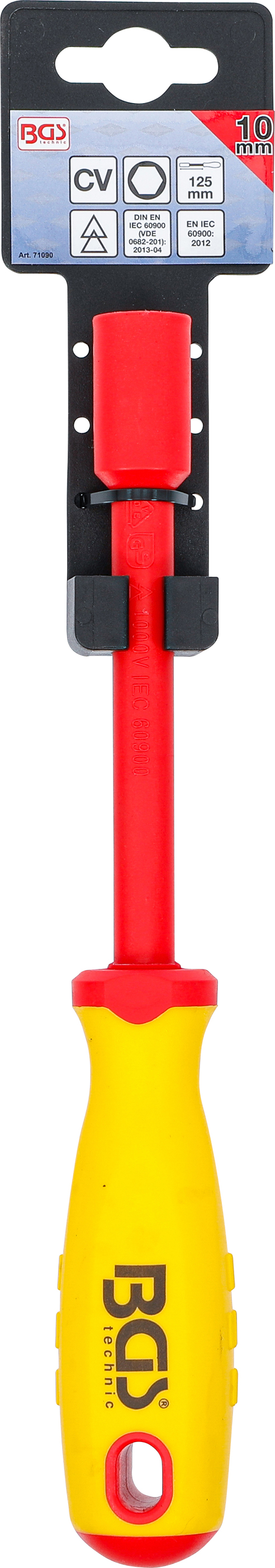 BGS VDE-Steckschlüssel-Schraubendreher | Sechskant | SW 10 mm | Klingenlänge 125 mm