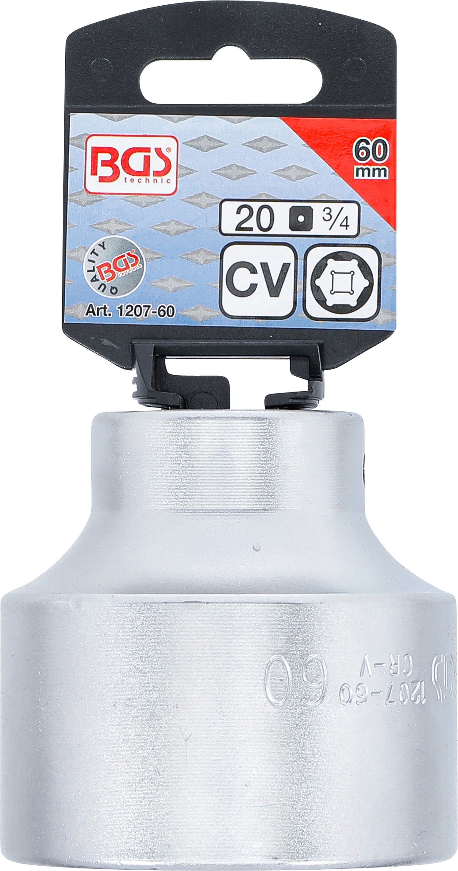 BGS Steckschlüssel-Einsatz Sechskant | Antrieb Innenvierkant 20 mm (3/4") | SW 60 mm