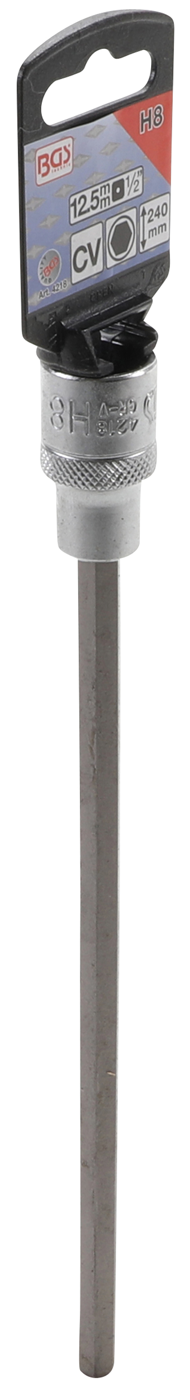 BGS Bit-Einsatz | Länge 240 mm | Antrieb Innenvierkant 12,5 mm (1/2") | Innensechskant 8 mm