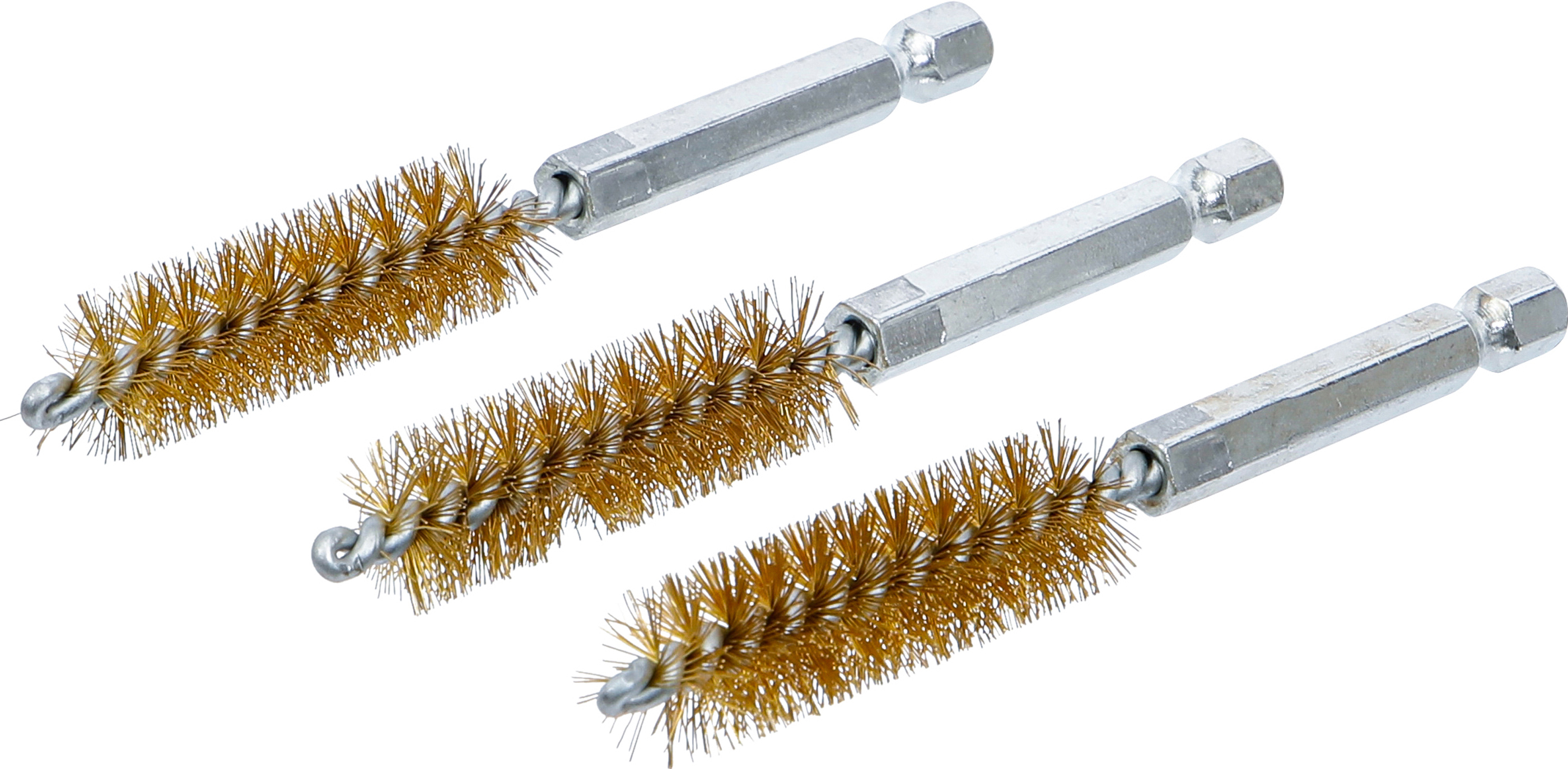BGS Messingbürste | 13 mm | Antrieb Außensechskant 6,3 mm (1/4") | 3-tlg.