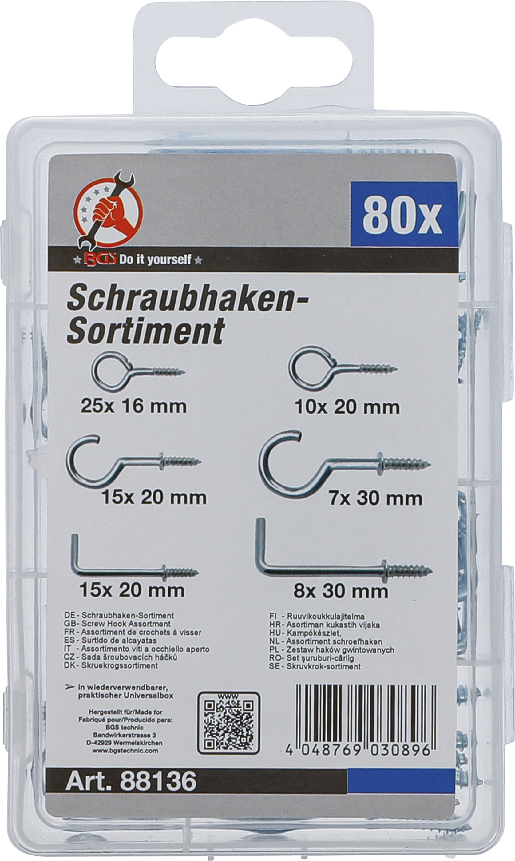 BGS Schraubhaken-Sortiment | 80-tlg.
