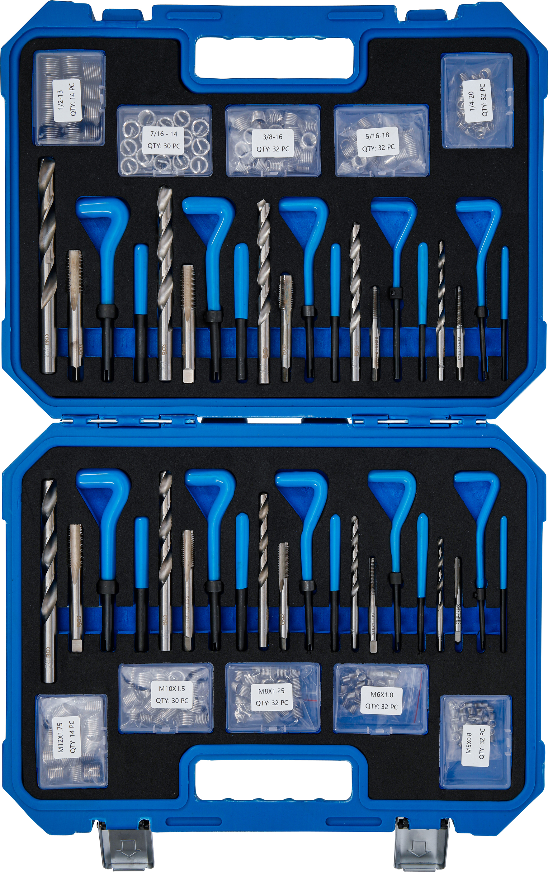 BGS Gewinde-Reparatursatz | metrisch / Zollgrößen | M5 - M12, 1/4" - 1/2" | 320-tlg.