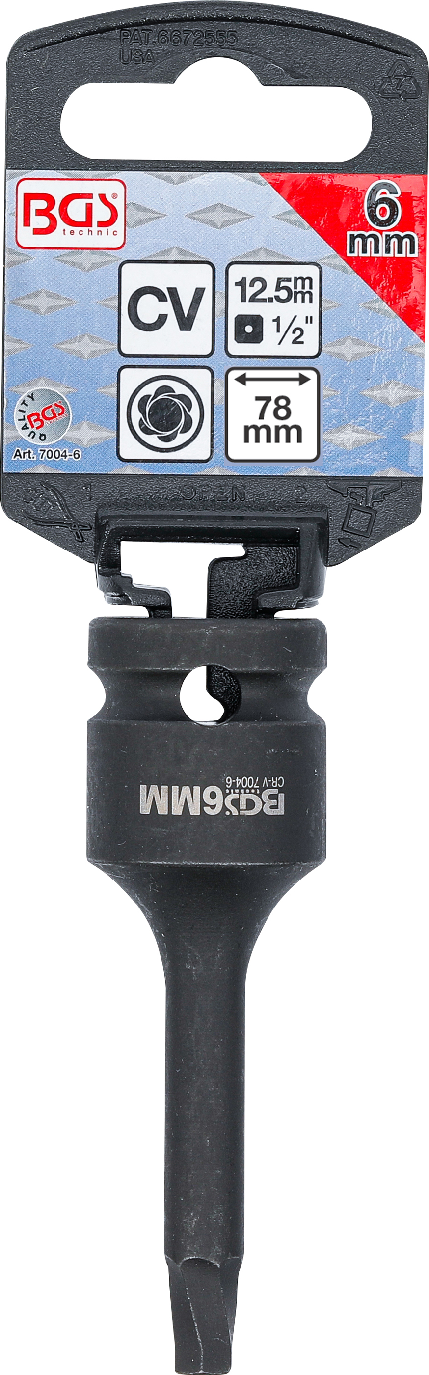 BGS Schraubenausdreher | Antrieb Innenvierkant 12,5 mm (1/2") | für defekten Innensechskant 6 mm