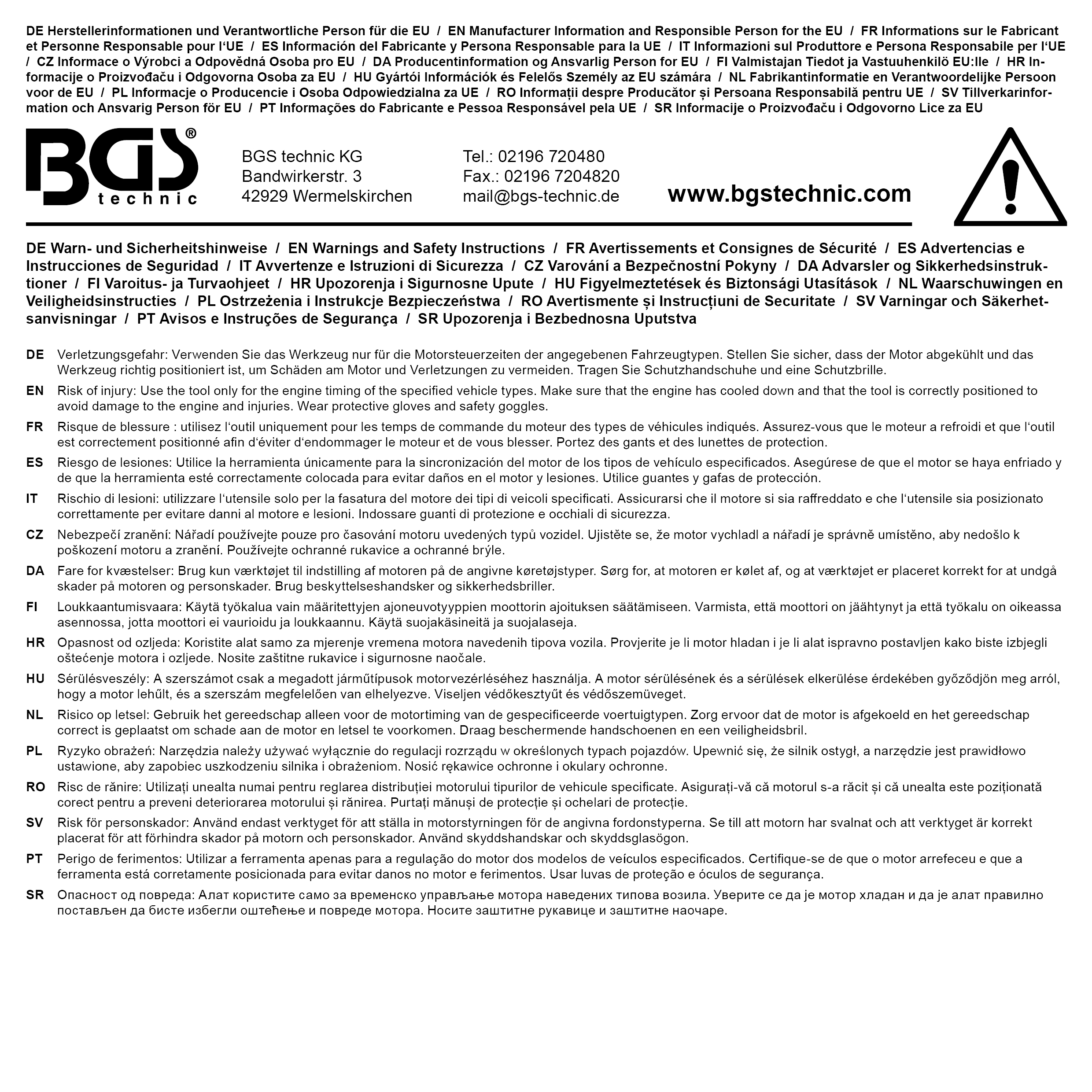 BGS Diesel-Hochdruckpumpen-Kettenrad-Arretierwerkzeug | für Jaguar, Land Rover