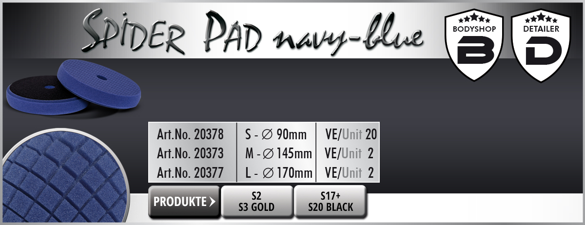 Scholl Concepts SpiderPad Polierscheibe navy blau 145mm Gr. M 2er Pack