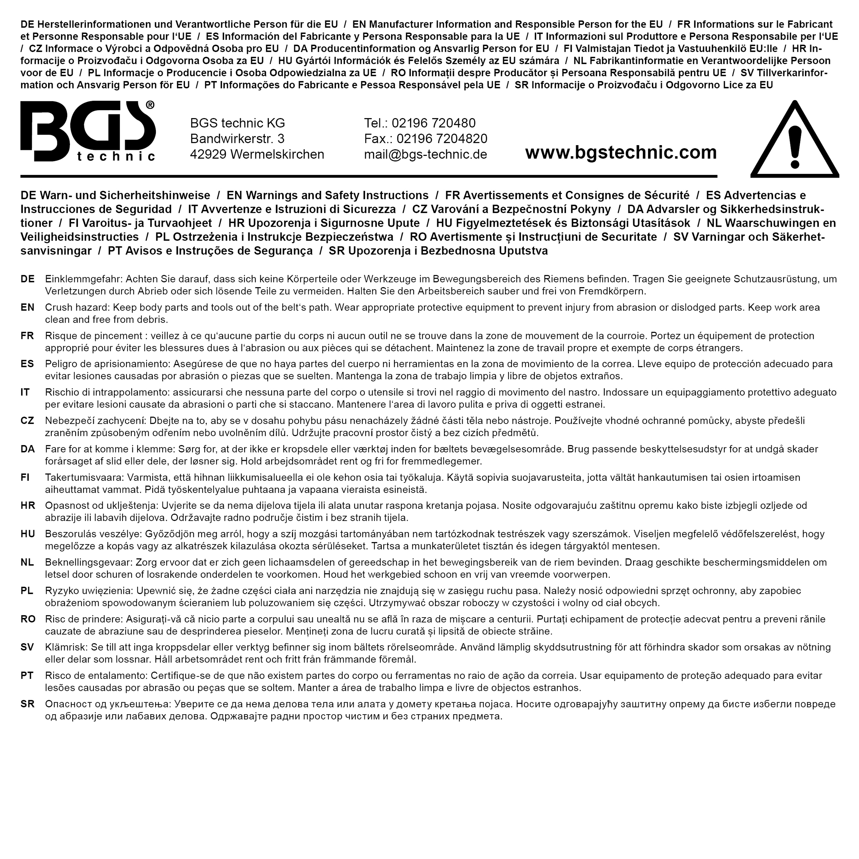 BGS Zahnriemen-Spannungsprüfer