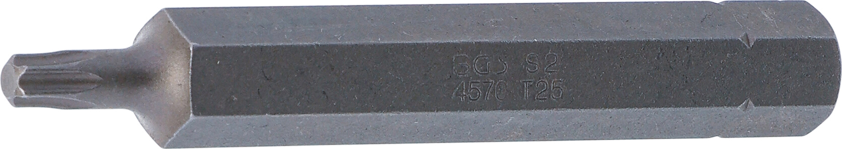 BGS Bit | Länge 75 mm | Antrieb Außensechskant 10 mm (3/8") | T-Profil (für Torx) T25